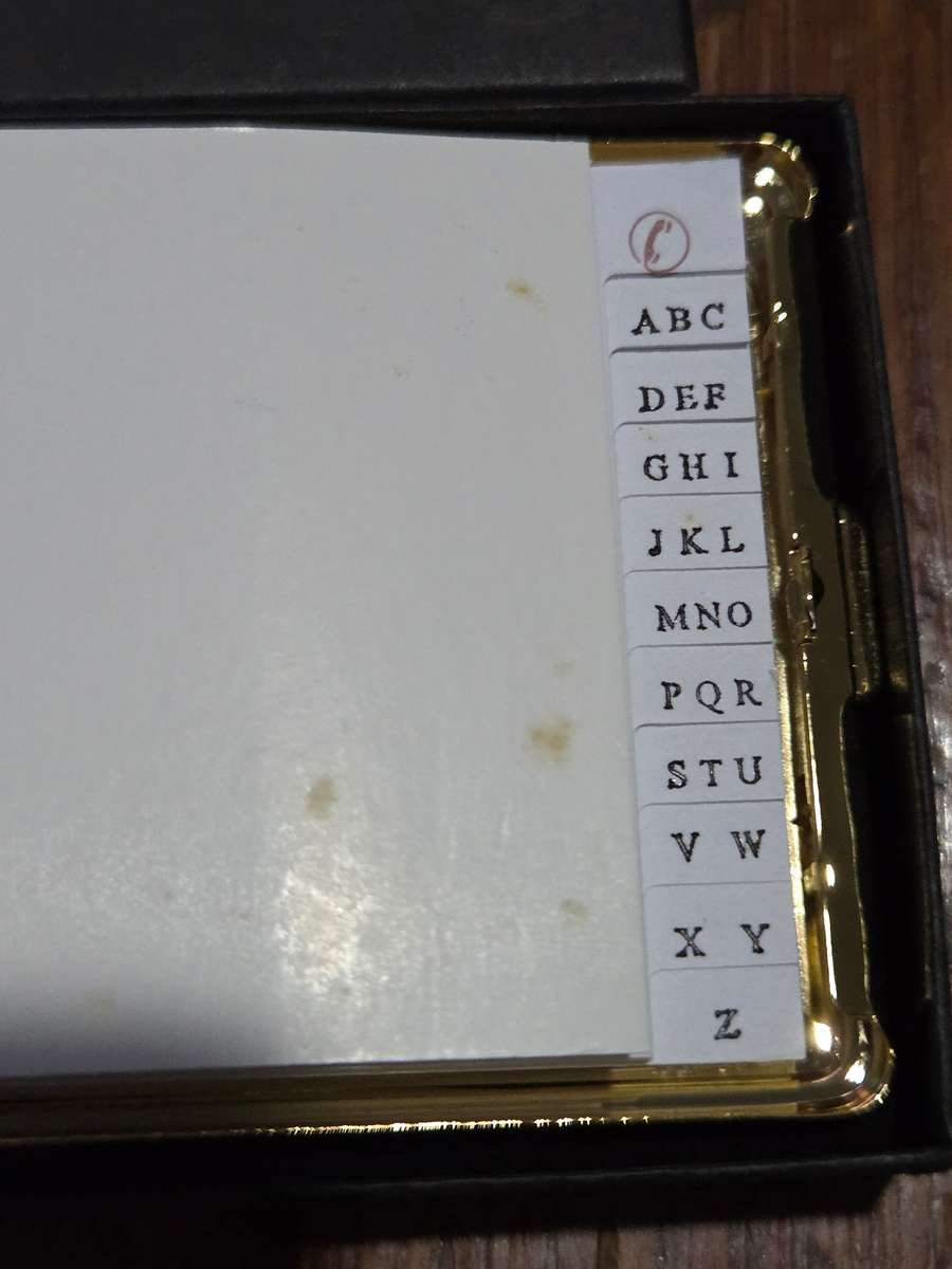 Vintage pocket telephone number book case - Midas Gold Collection