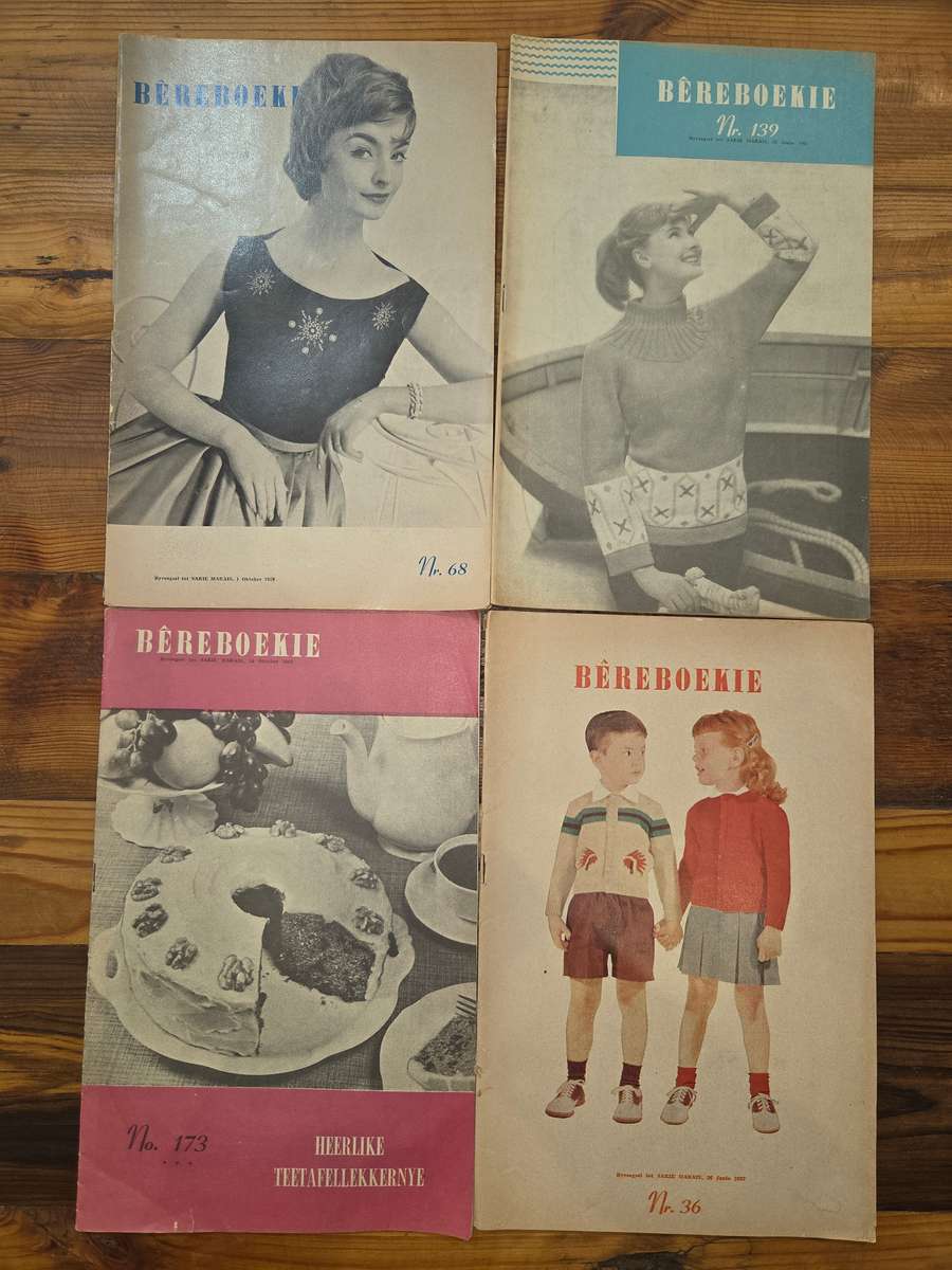 4 x Vintage Sarie Bêreboekies - Vol resepte, patrone en idees - 1950's en 1960's