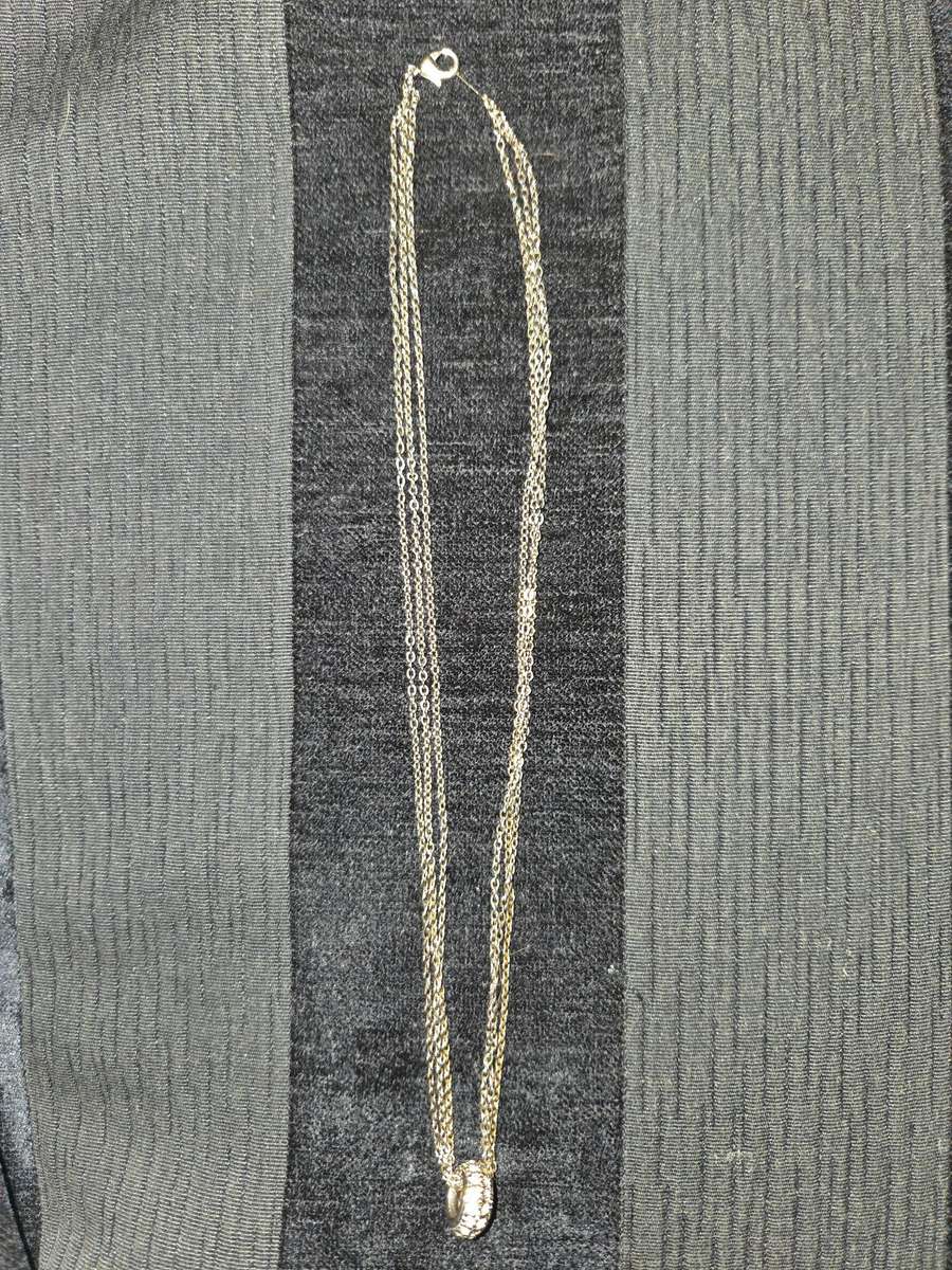 18K Rolled Gold Plated necklace and pendant - white gold