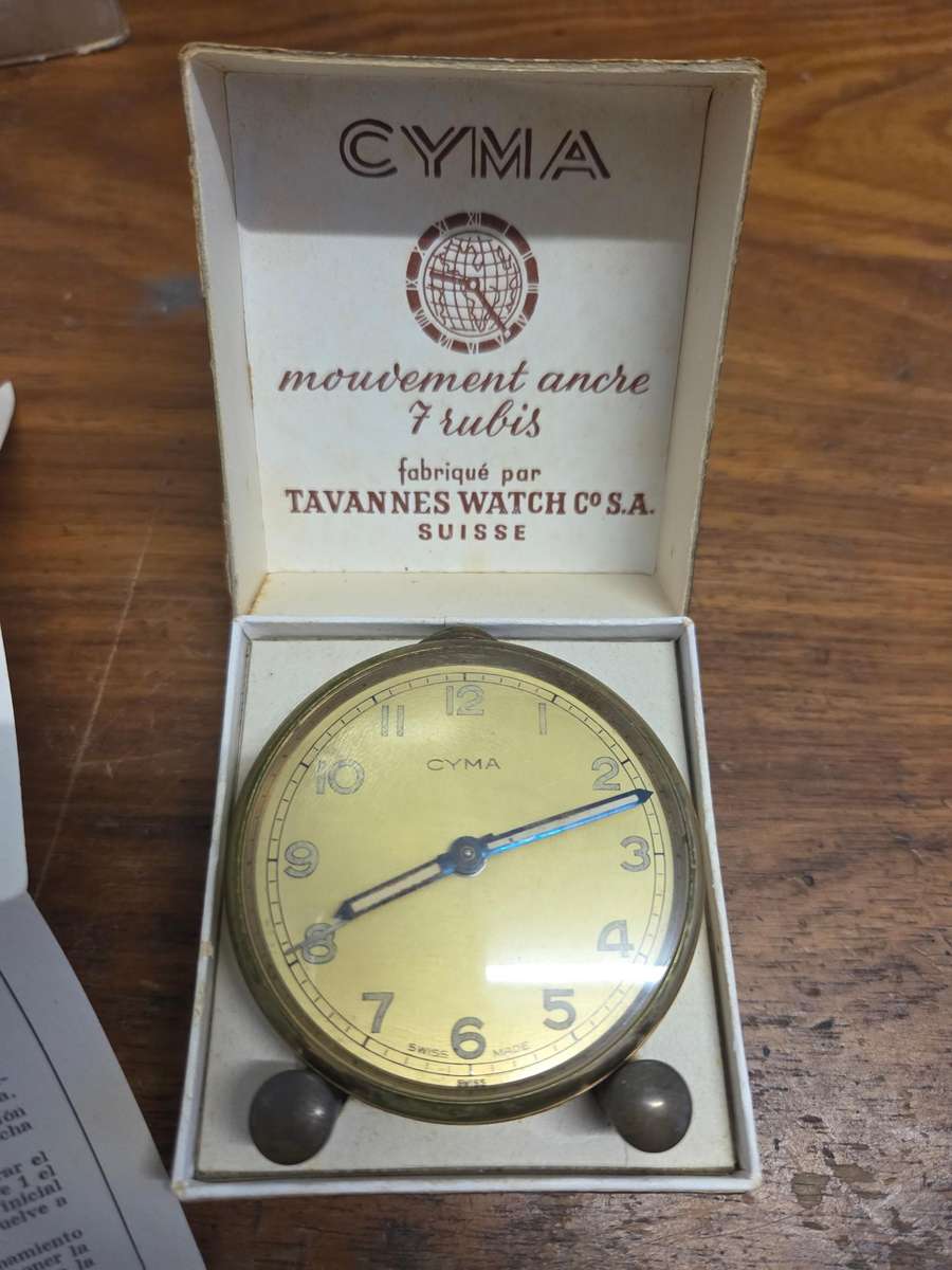Vintage Cyma Alarm Clock - Swiss Made - In Original box