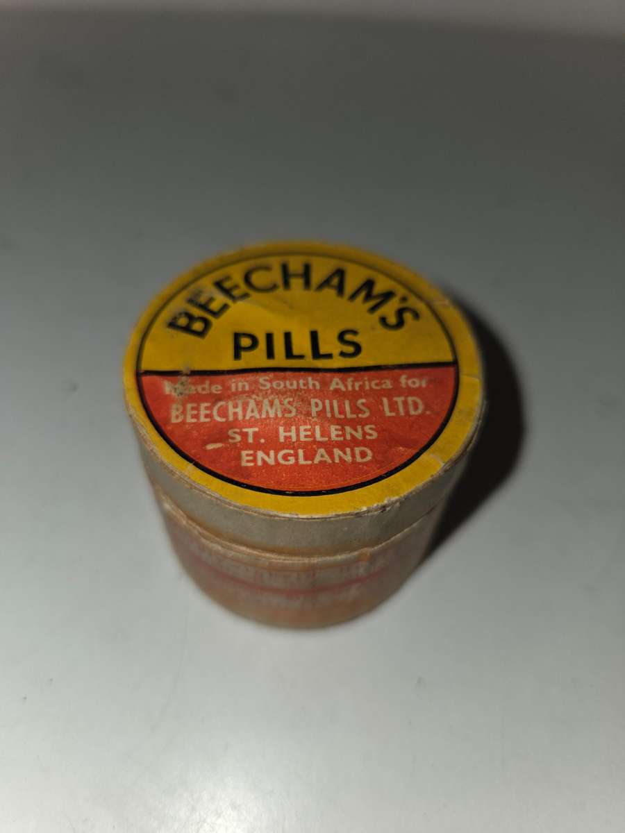Vintage Wooden pill container - Beecham's pills