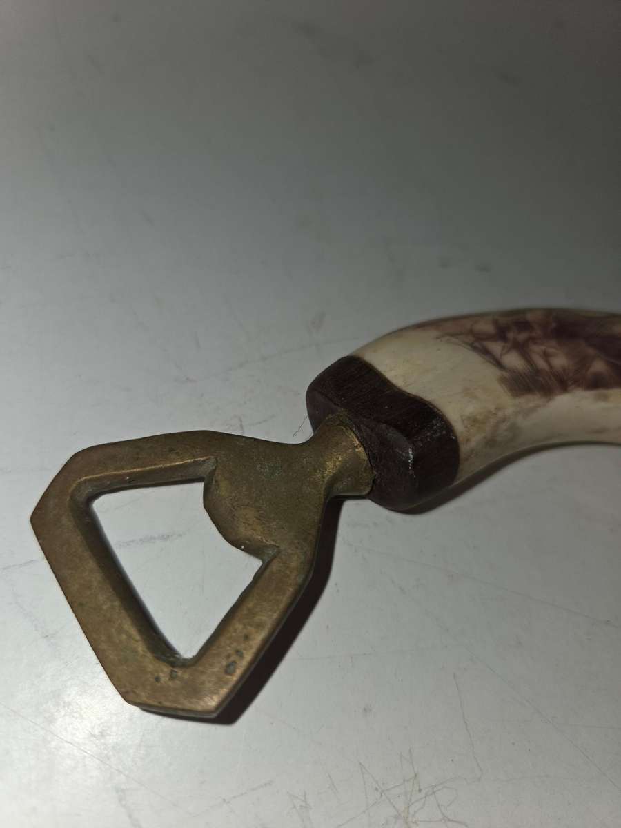 Warthog Tusk Bottle Opener with Elephant detail