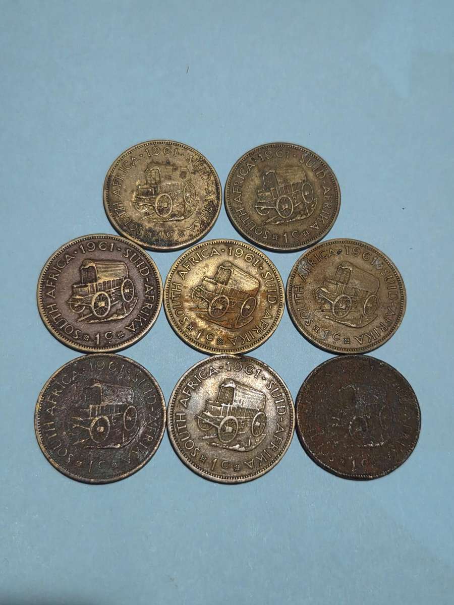 8 x 1961 1c Coins - Vintage Coins