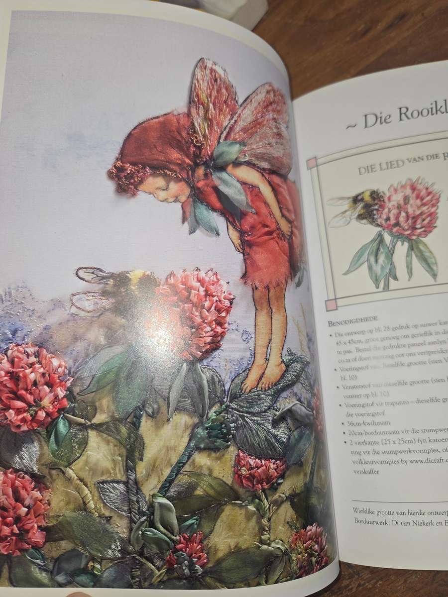 Blommefeetjies in lintborduur & stumpwerk - Di van Niekerk