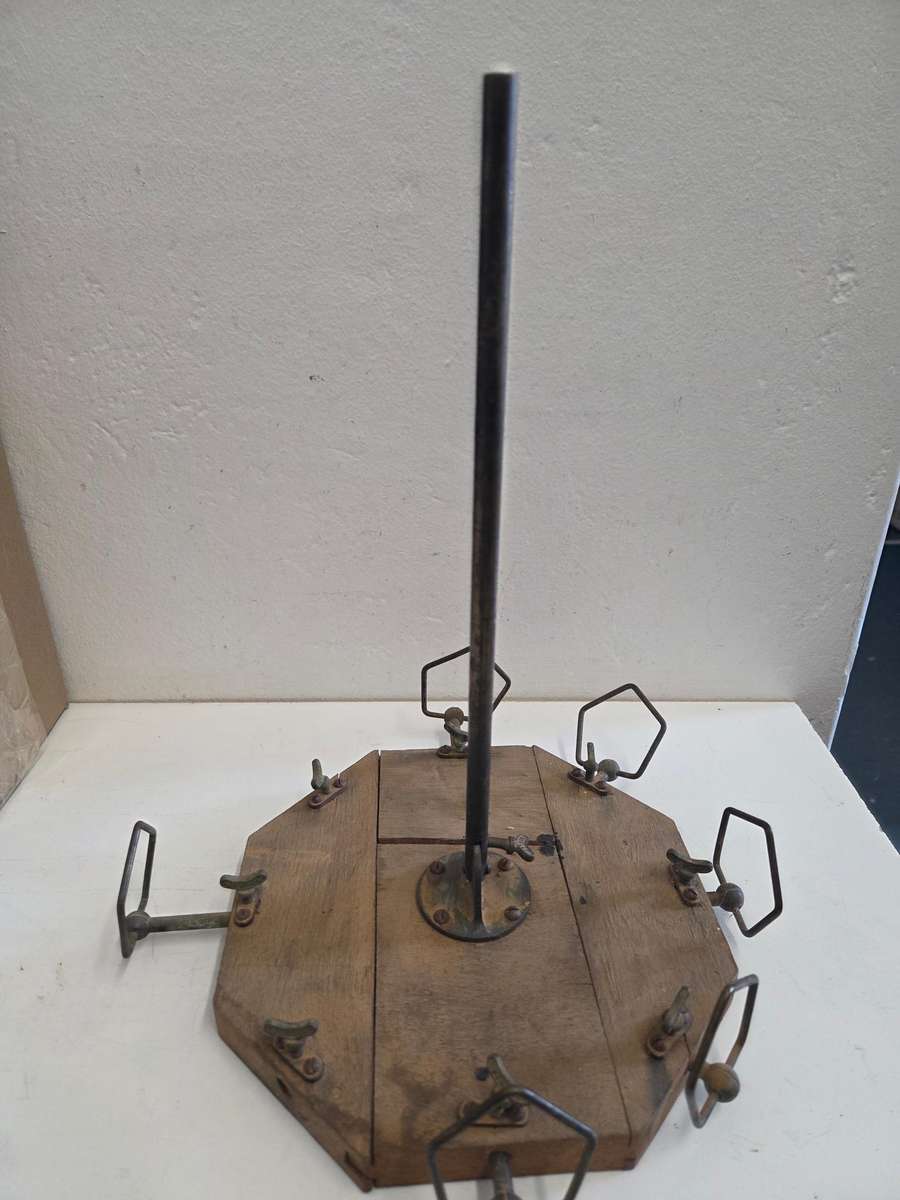 Antique Finlay Tool / Wood and metal item - Not sure but think is was used for stringing rope?