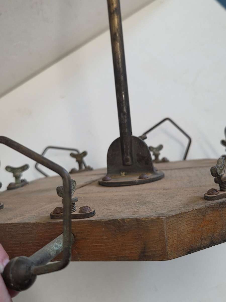 Antique Finlay Tool / Wood and metal item - Not sure but think is was used for stringing rope?