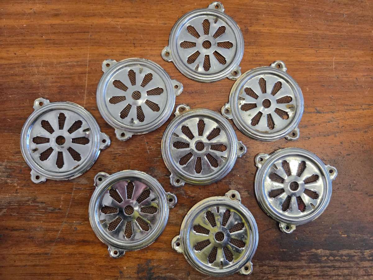 8 x Vintage Ventilation Grills for antique cupboards, etc.