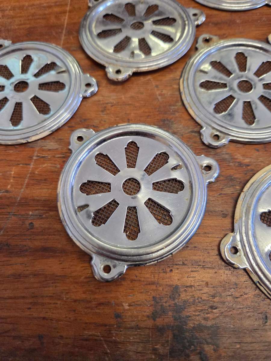 8 x Vintage Ventilation Grills for antique cupboards, etc.