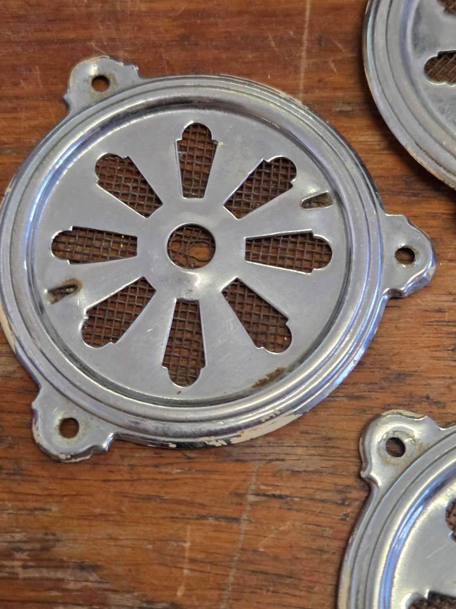 8 x Vintage Ventilation Grills for antique cupboards, etc.