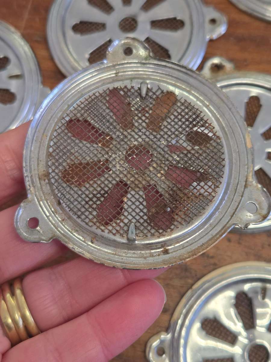 8 x Vintage Ventilation Grills for antique cupboards, etc.