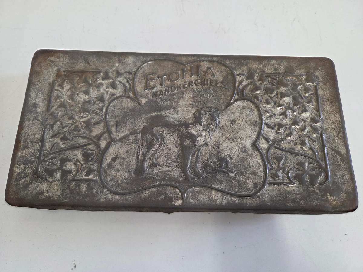 Vintage tin filled with vintage drill bits - see pictures