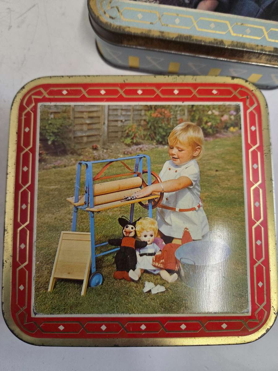 2 x Vintage Edward Sharp Tins - 13.5cm x 13.5cm each