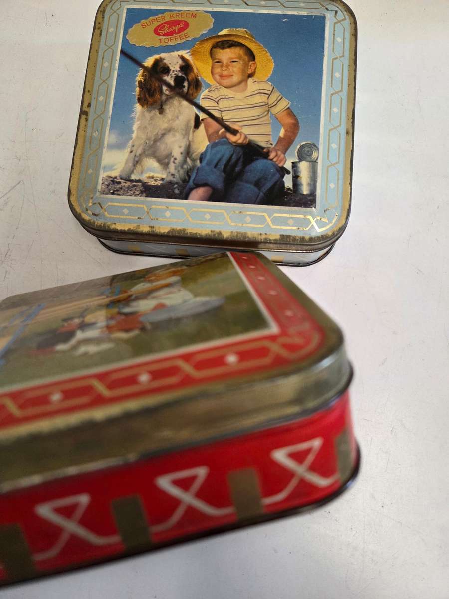 2 x Vintage Edward Sharp Tins - 13.5cm x 13.5cm each