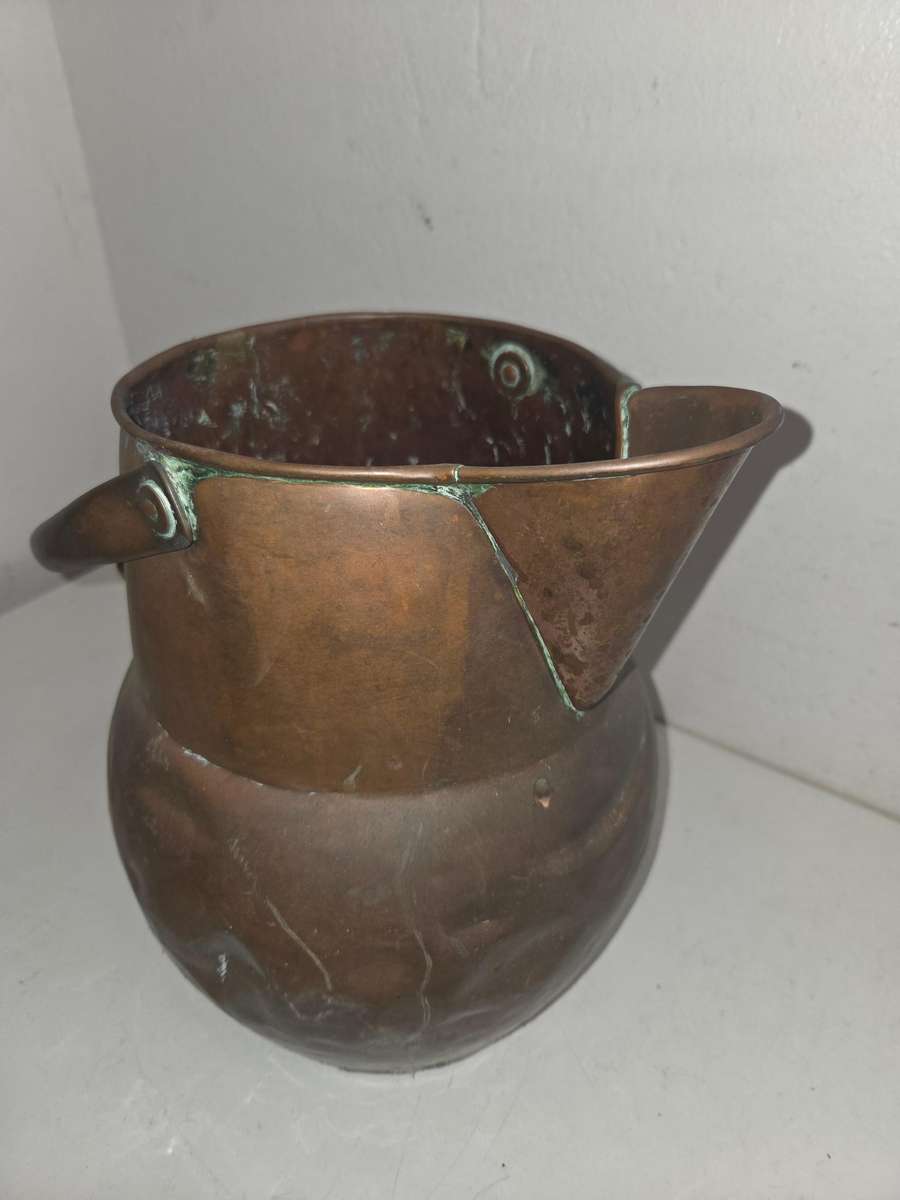 Beautiful Large Vintage Brass / Copper Jug with two handles - Lots of character Height - 25cm