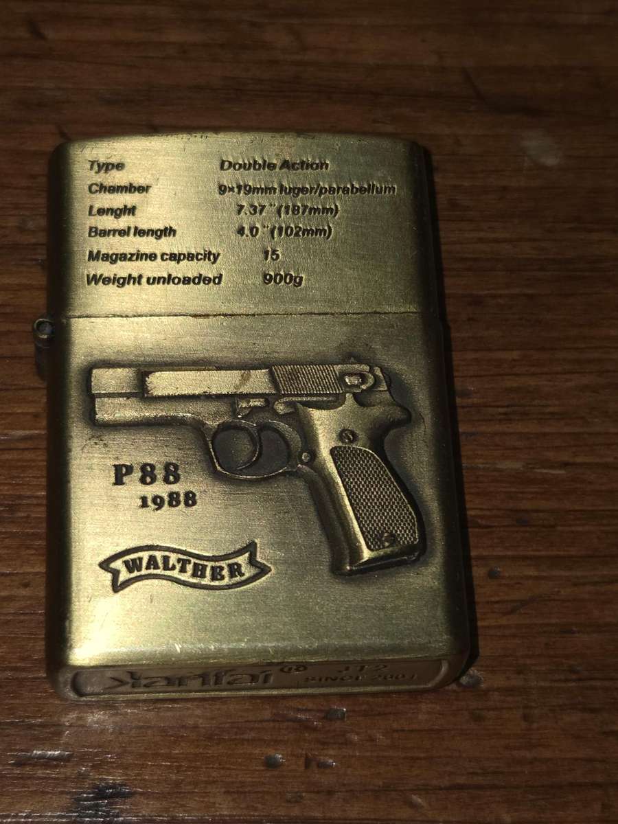 Kantai JT2 Lighter with Walther P88 pistol detail - perfect working order