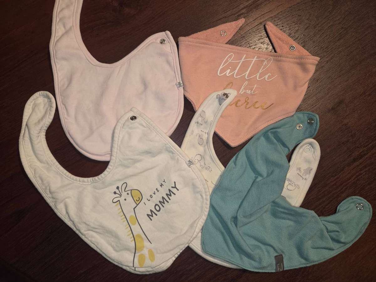5 x Baby bibs - woolworths, etc
