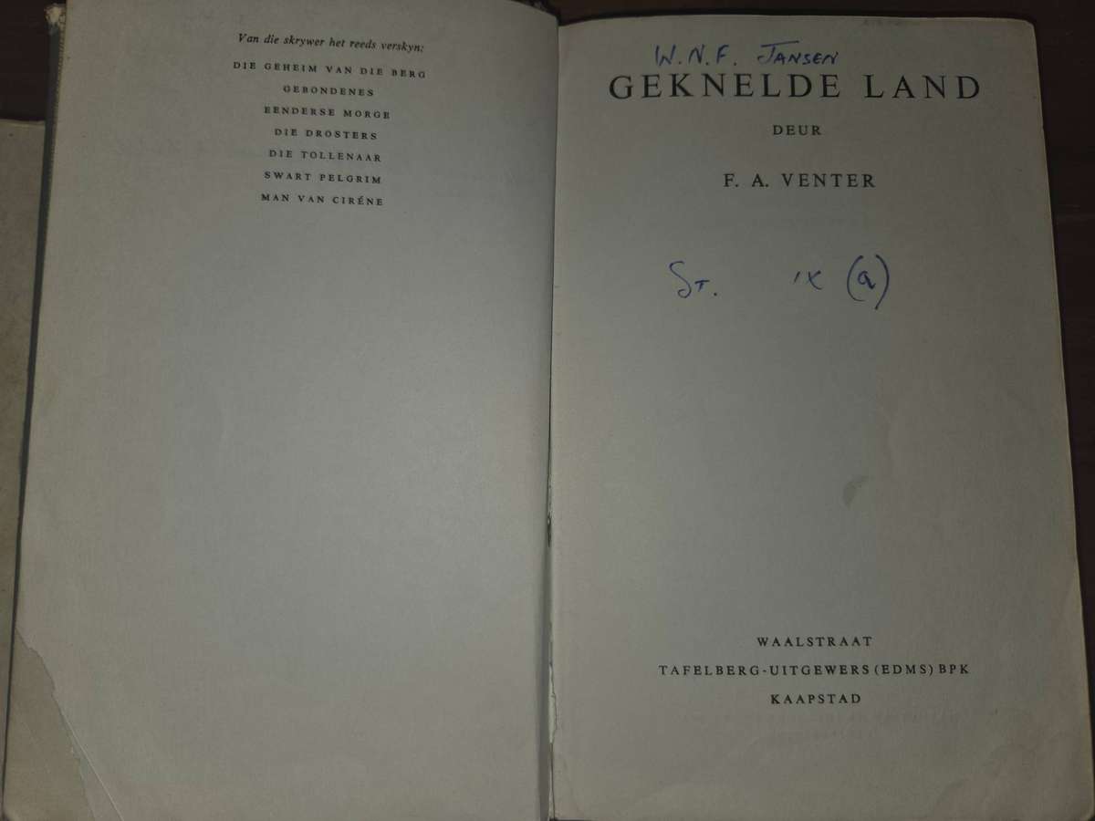 Geknelde Land - F.A. Venter