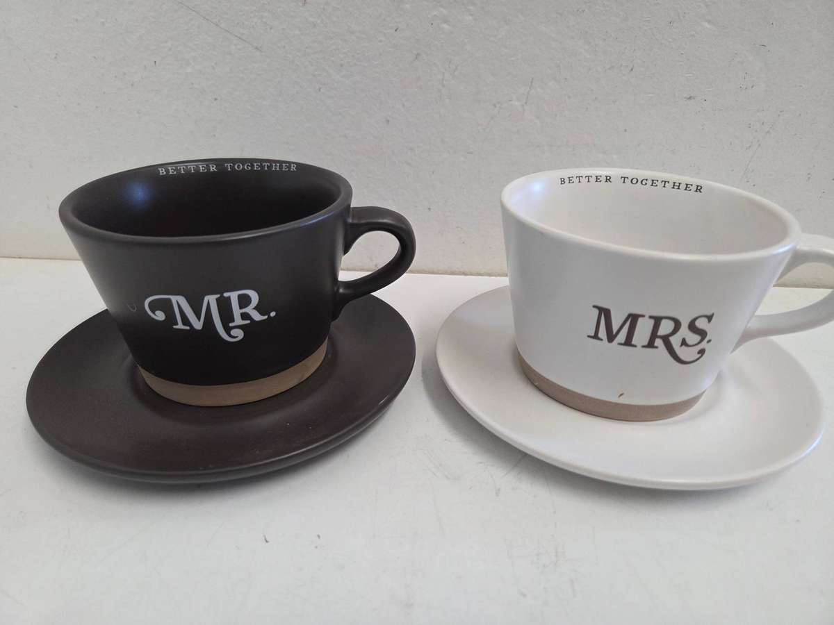 Mr. And Mrs. Cup set - Better together Perfect wedding or kitchen tea gift Inspirational gifts