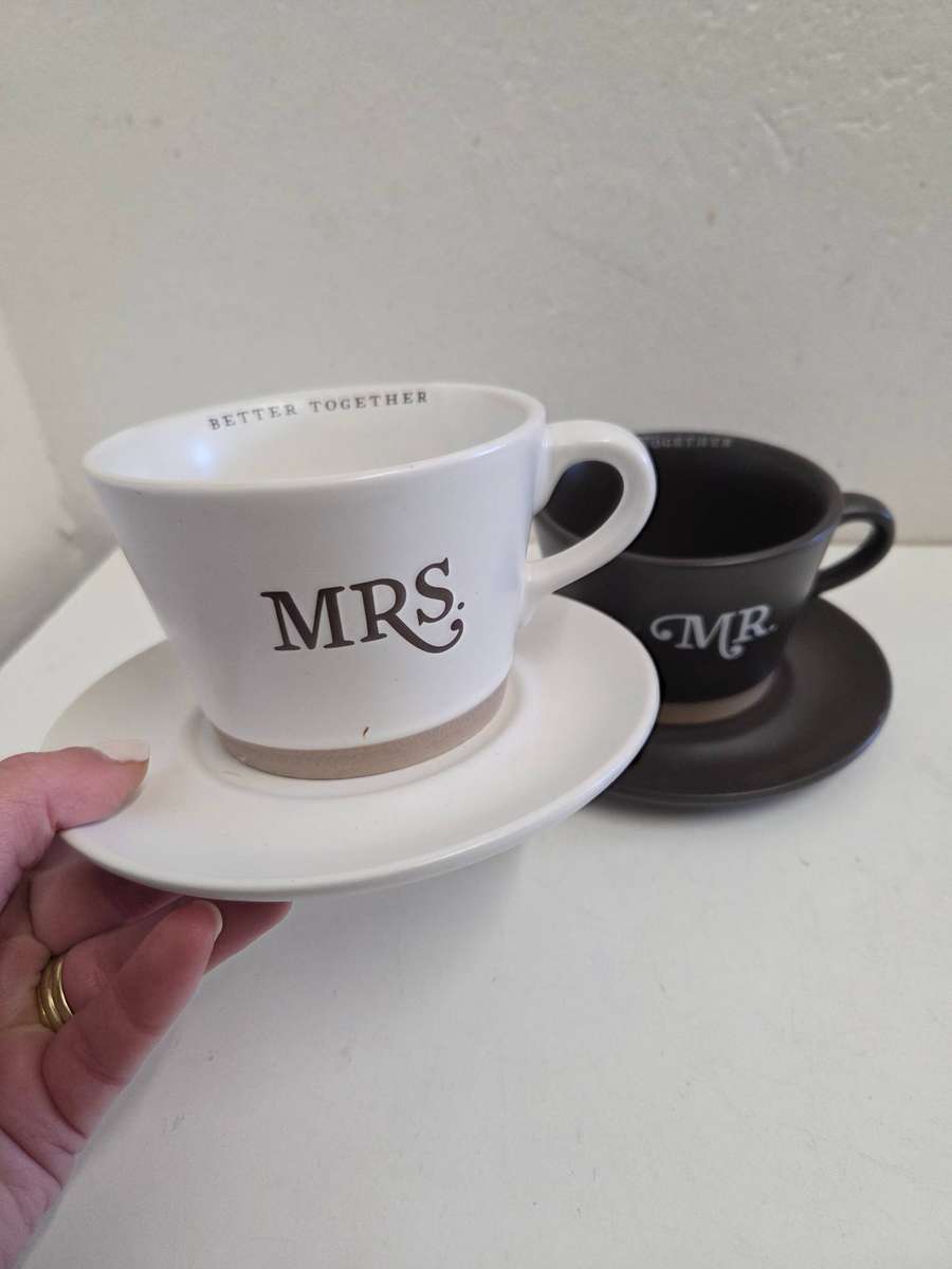 Mr. And Mrs. Cup set - Better together Perfect wedding or kitchen tea gift Inspirational gifts