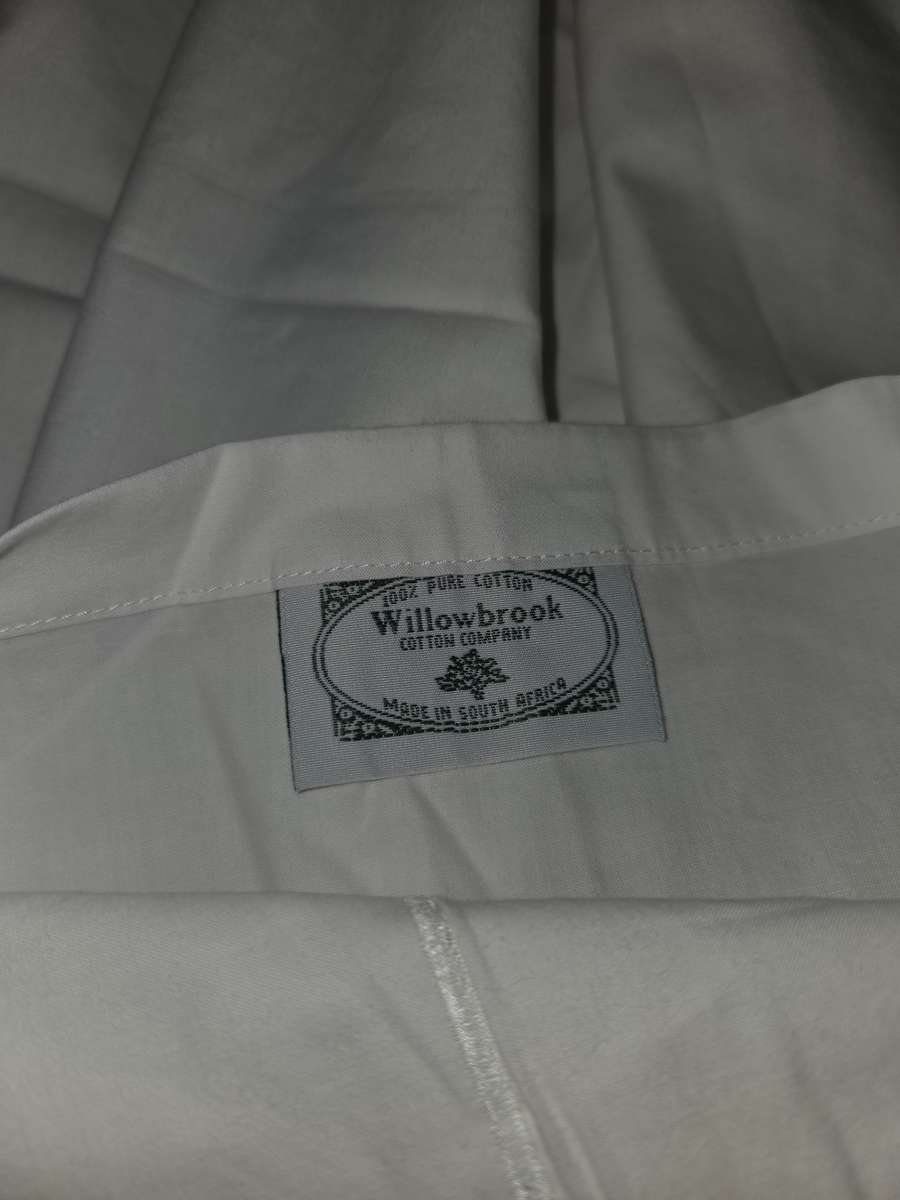 Willowbrook Cotton Company pillow case with lavender embroidered detail - 100% cotton