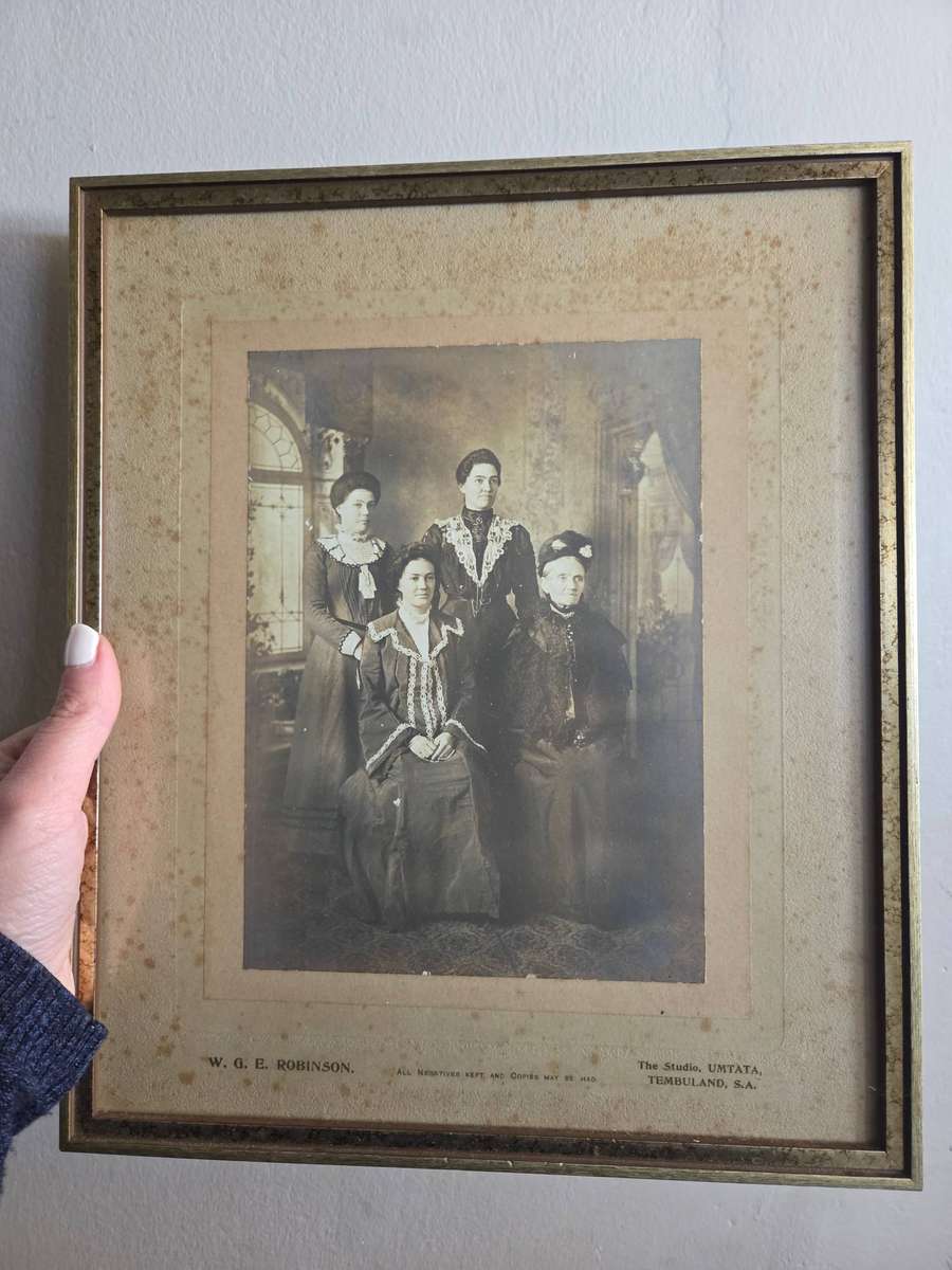 2 x Framed Antique Photos - W.G.E. Robinson - The Burlington Studio - Umtata Size - 31cm x 27cm each