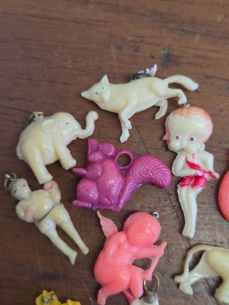 Vintage Celluloid Lucky Packet Charms including 1940's Betty Boop Charm