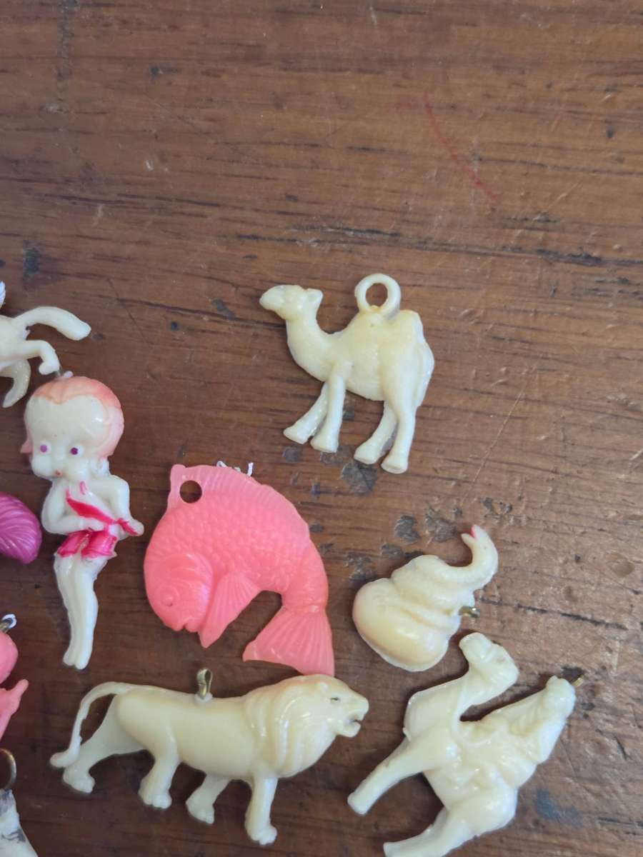 Vintage Celluloid Lucky Packet Charms including 1940's Betty Boop Charm