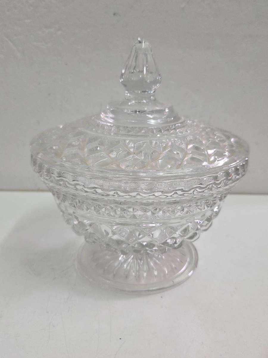 Beautiful Vintage Glass Container with Lid