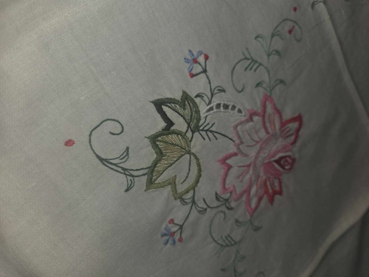 Beautiful Vintage Embroidered Tablecloth - Size - 85cm x 85cm