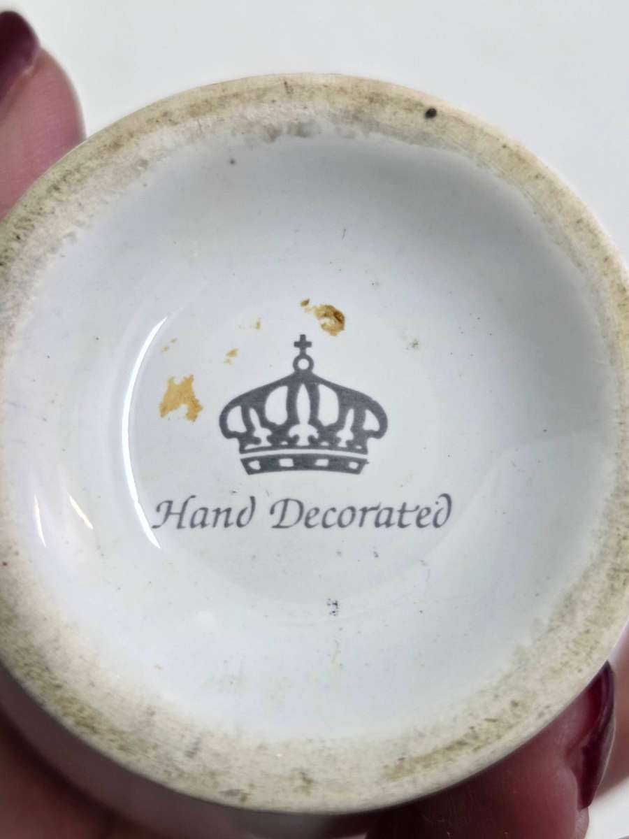 Small Vintage Hand Decorated Vase - Height - 9cm