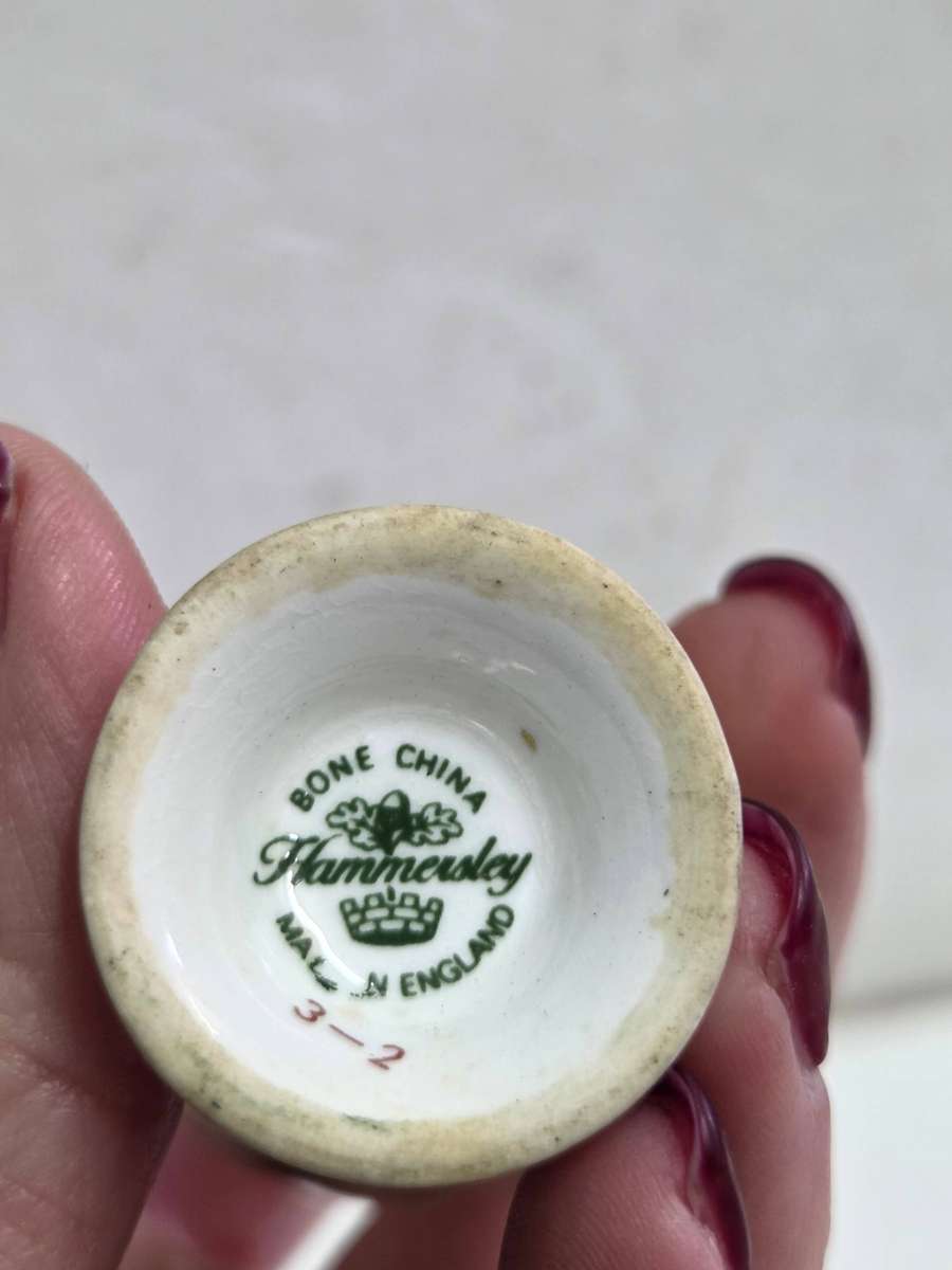 Vintage Miniature Hammersley Bone Chine Vase - Made in England - Height - 6cm