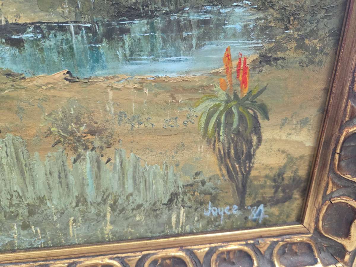 Beautiful Large framed painting - Joyce 1984 Size 69cm x 53cm