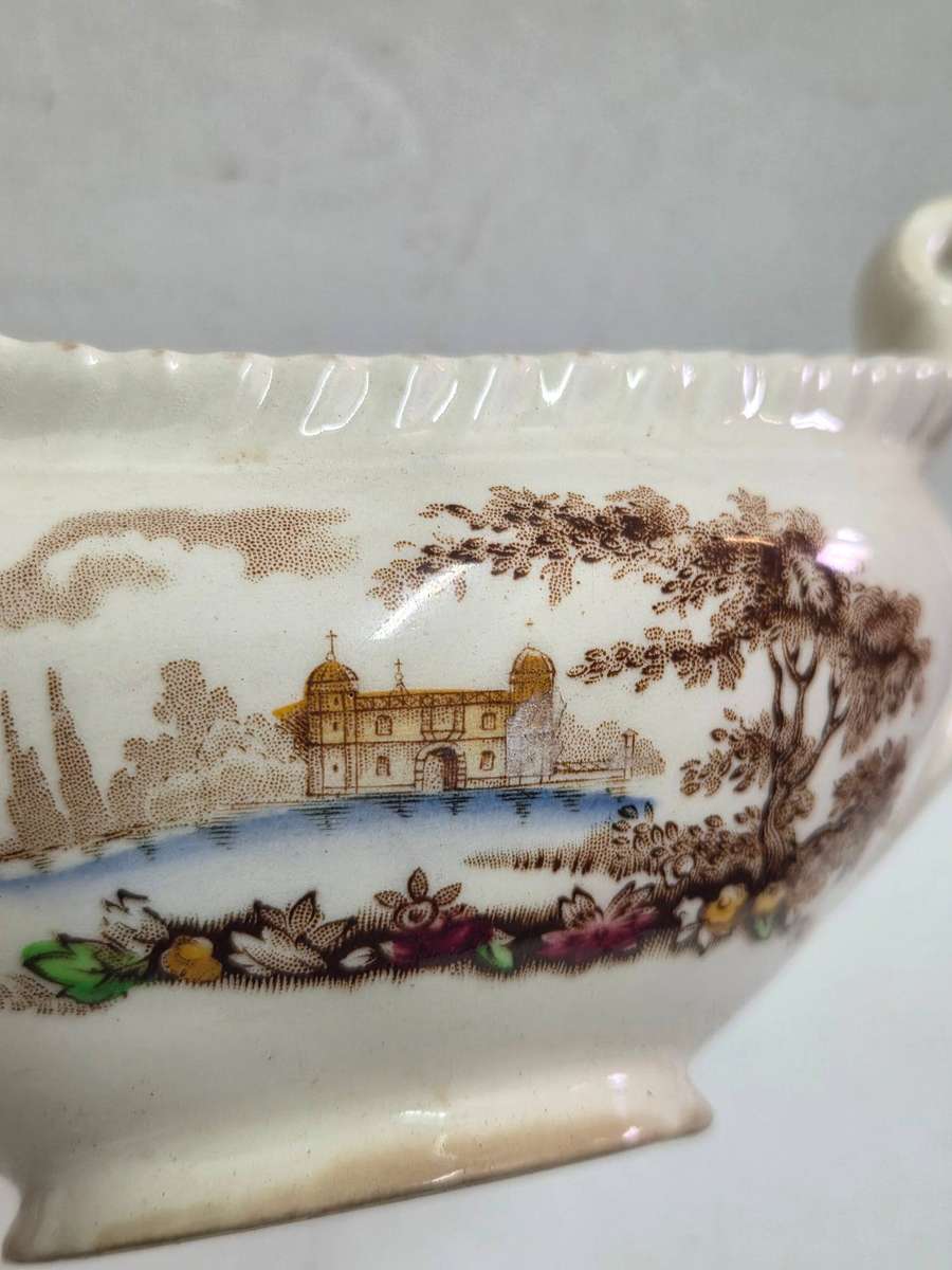 Vintage Porcelain Sauce Jug -Johnson Bros England - Castle on the Lake design
