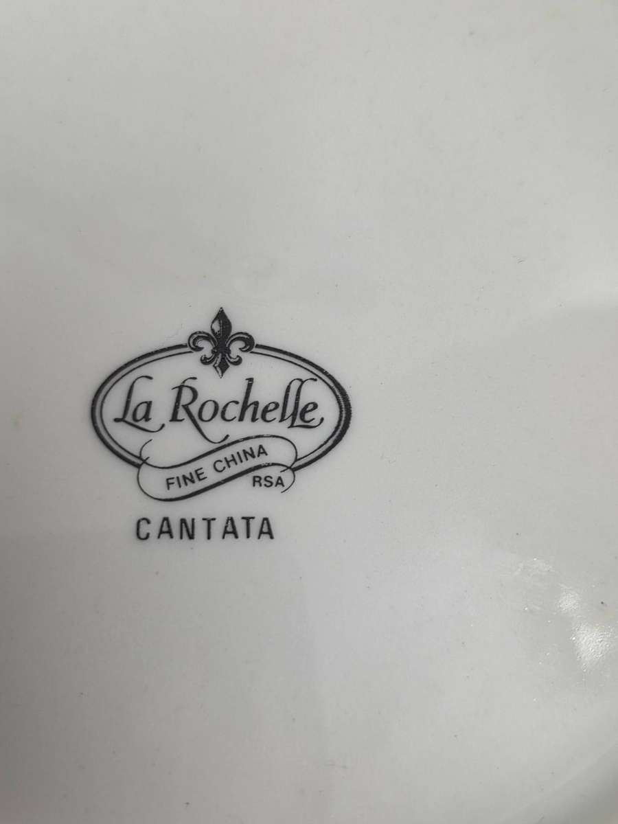 2 x La Rochelle Fine China Cantata Side plates with rose detail Diameter - 19.5cm