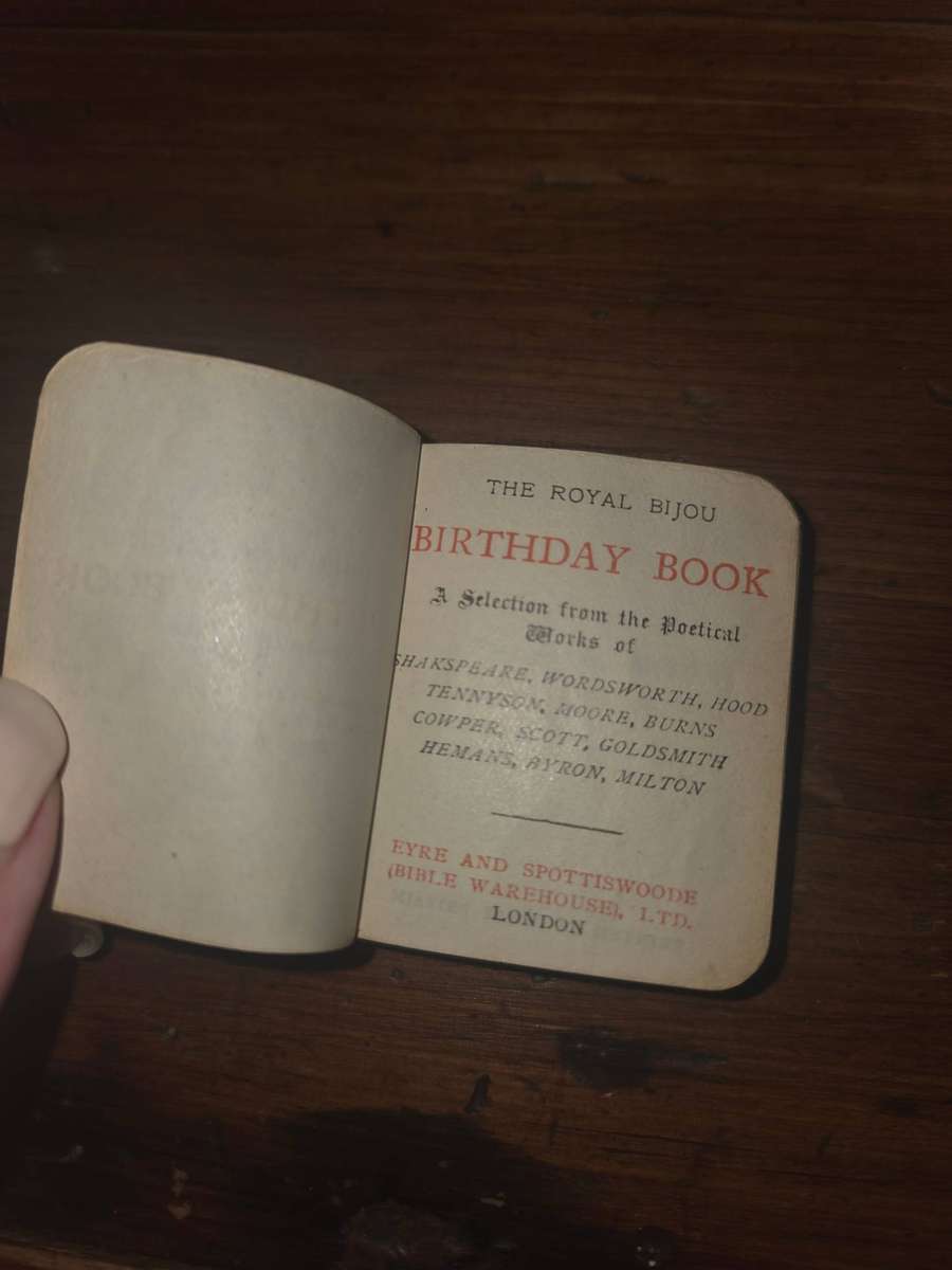 Collectible tiny vintage Birthday book with Poetical works of Burns, Shakespeare, Tennyson, etc.