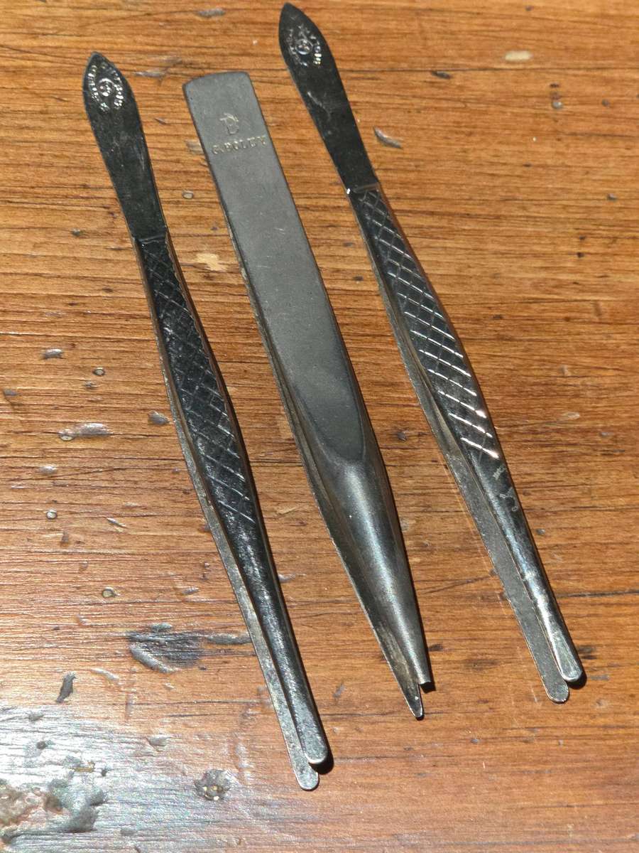 3 x Vintage Tweezers - G. Boley & Sheffield England