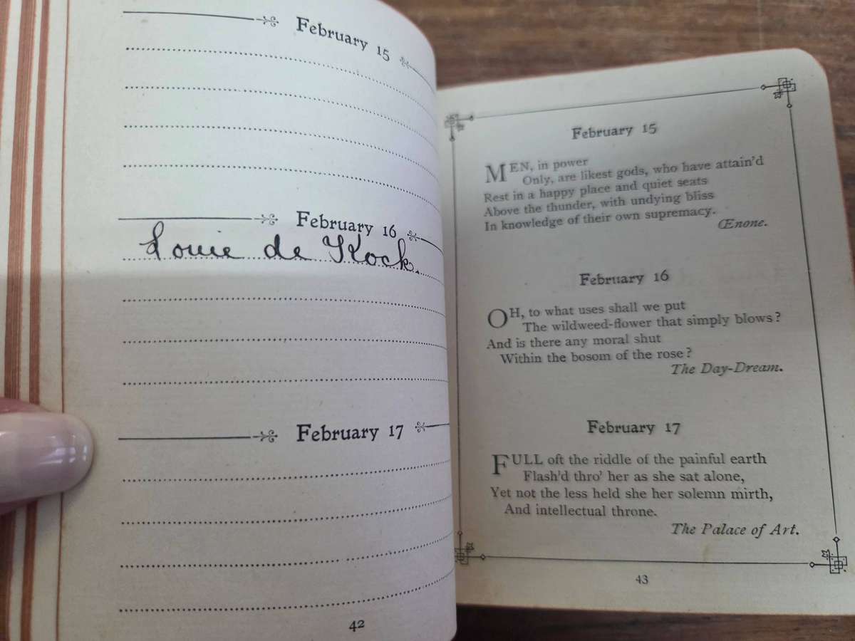 Vintage Leather Bound Book - The Tennyson Birthday Book