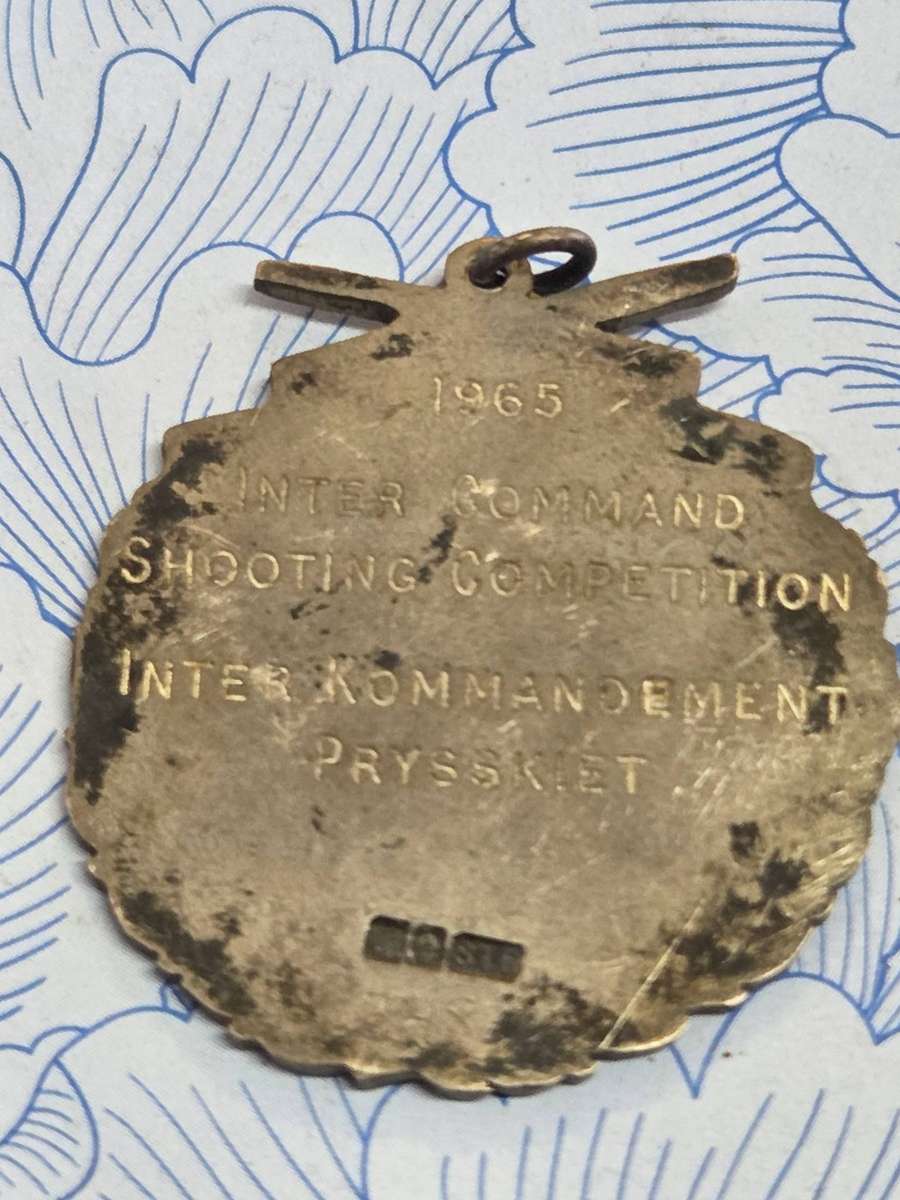 1965 South African National Rifle Association (SANRA) medal. Sterling Silver- stamped