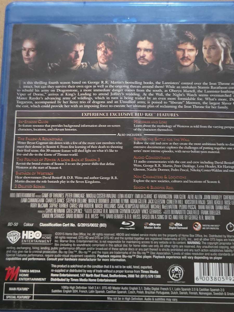 Game of Thrones - Blu-Ray - Complete Fourth Season