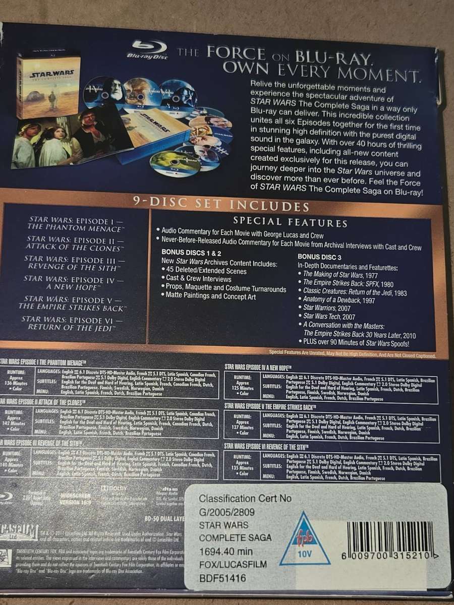 Star Wars - Blu-Ray - The Complete Saga