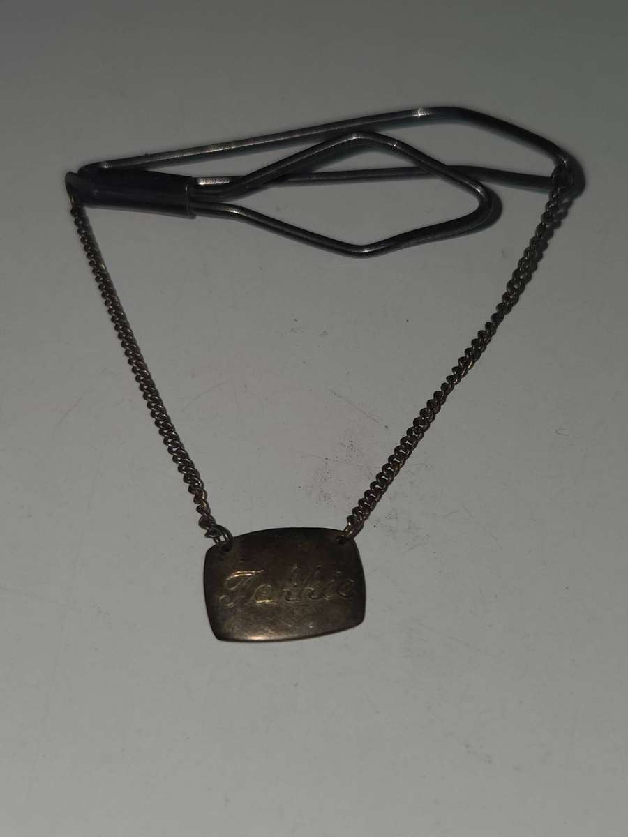 Vintage Sterling Silver Personalized Tie Clip