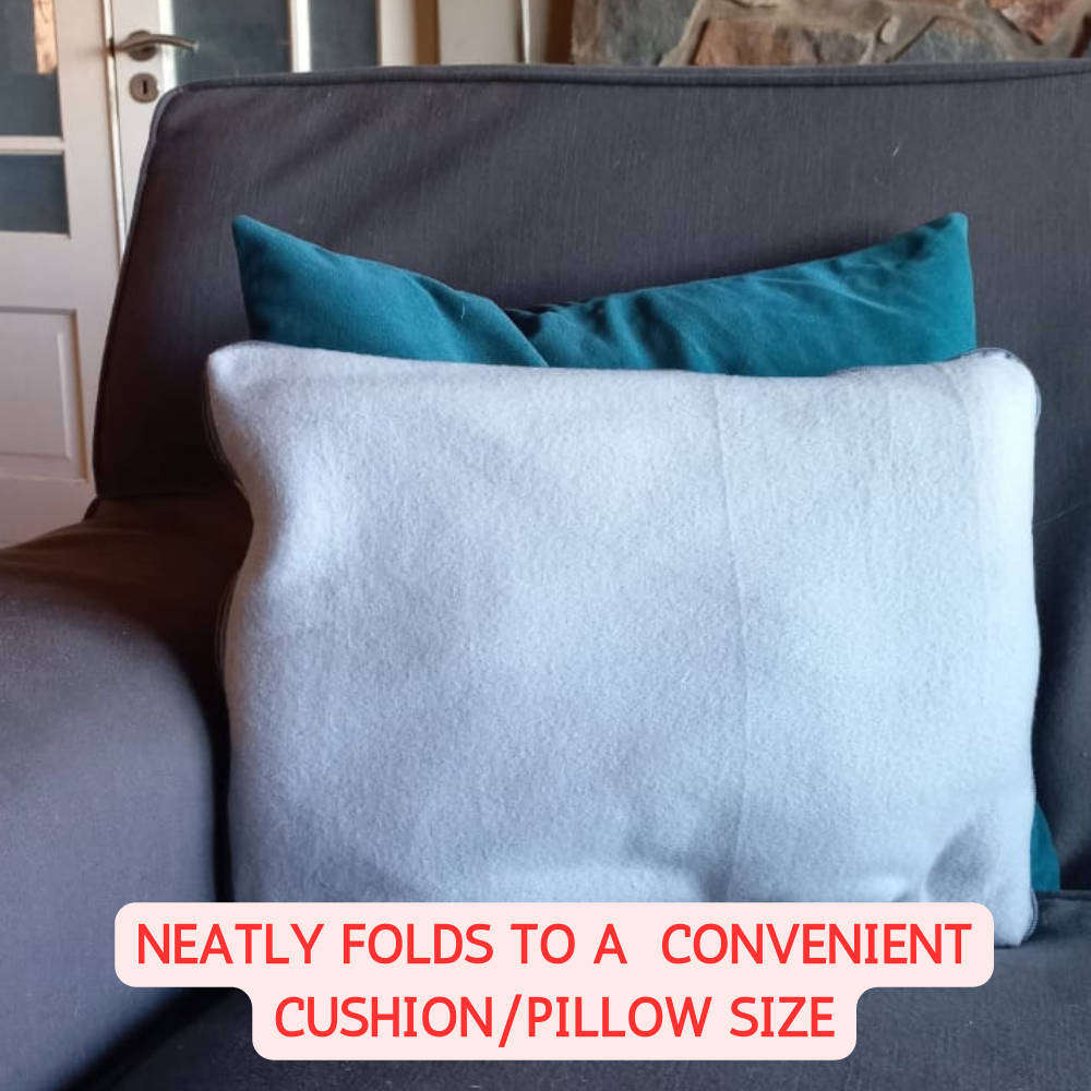 Zip-up Blanket/ Pillow Large Size - Grey