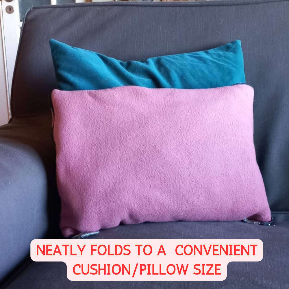 2-in 1 Zip-up Blanket/Pillow | Great for Travel | Large Size - Pink