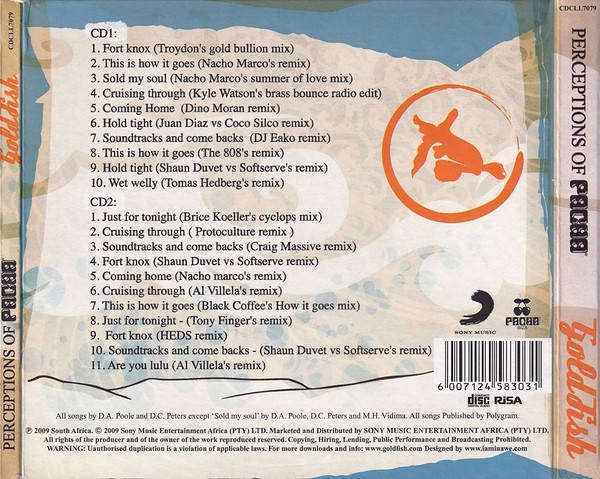 MUSIC CD: Goldfish - Perceptions of Pacha Remixed (2009) DOUBLE CD