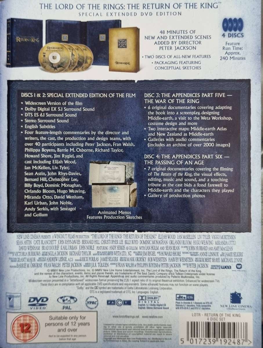 DVD: Lord of The Rings Trilogy Special Extended 12 DVD Edition