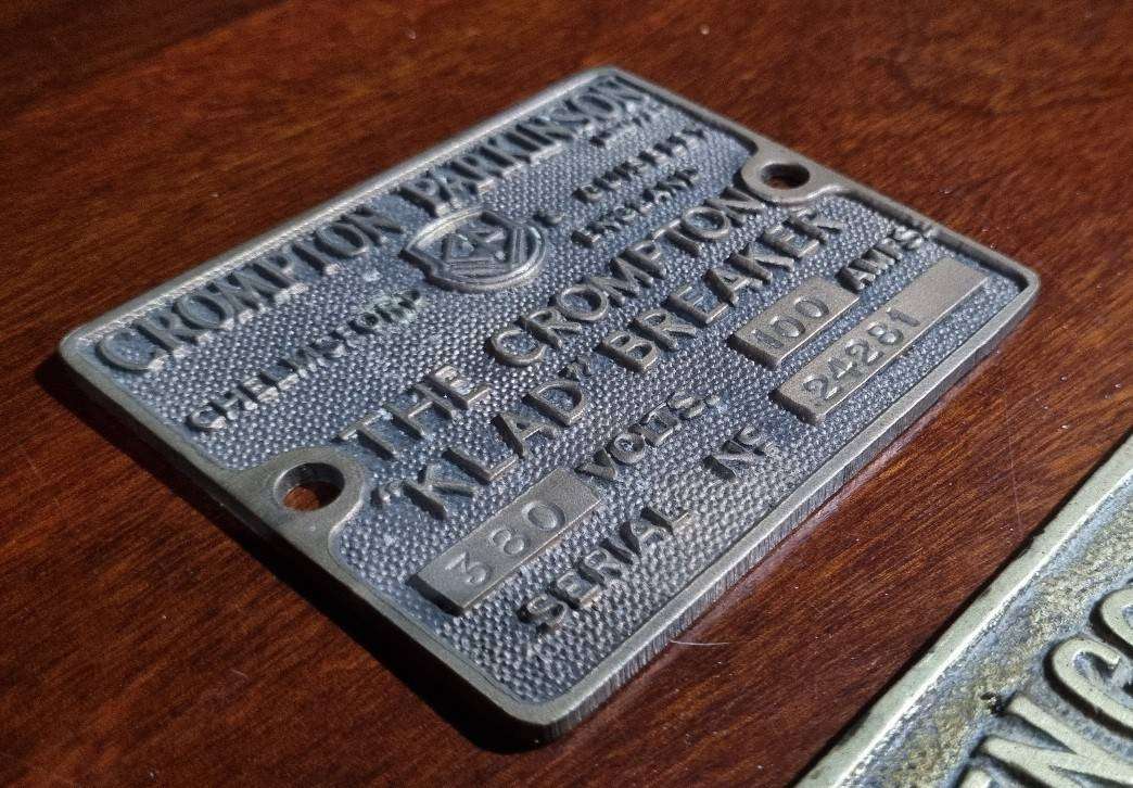 Rare Vintage British Industrial Brass & Engineering Plaques - 1950s Heritage
