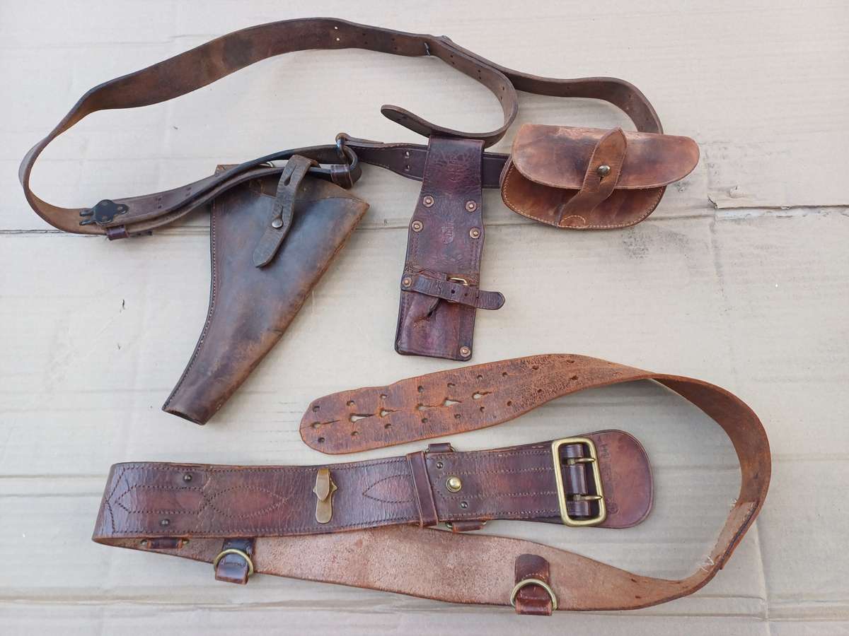 Authentic WWII Era Army Belt and Sling with Attachments (Belt Length 140cm)