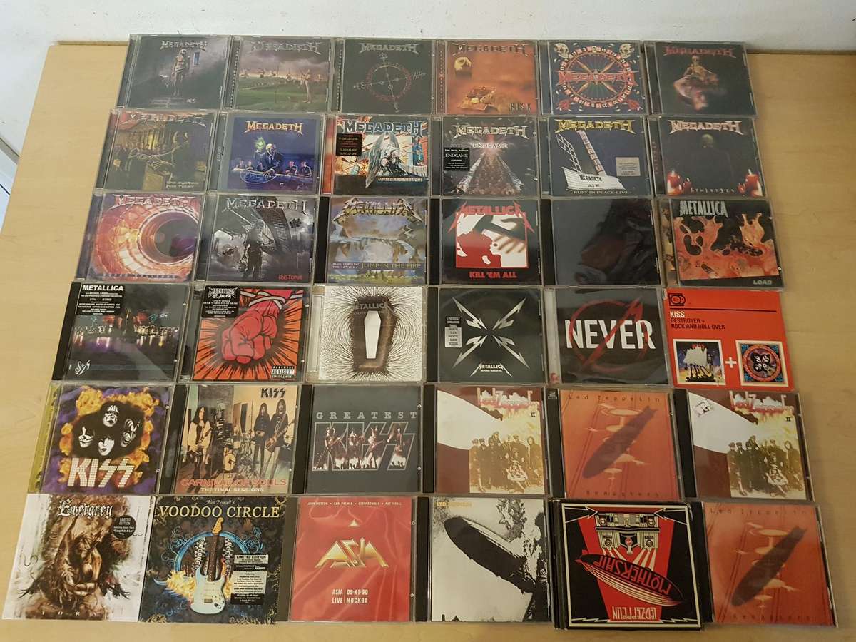Rock CD Collection Megadeth, Metallica, Kiss, Jethro Tull (60 cd's)