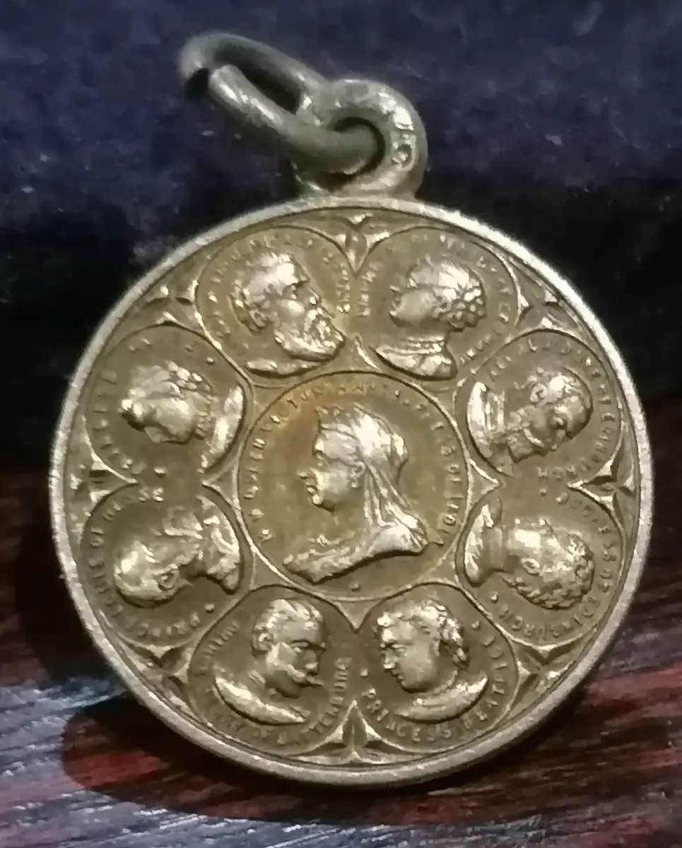 Sterling Silver 1894 Queen Victoria Royal Family Medallion Pendant (Very Rare) And other items