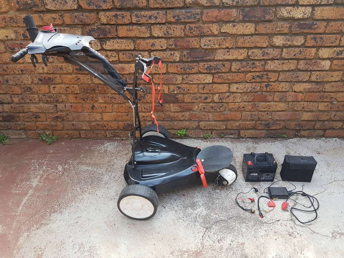 Electric Golf Trolley + 2 x Deep Cycle Batteries + Charger + Cables (Collection / Book Own Courier)